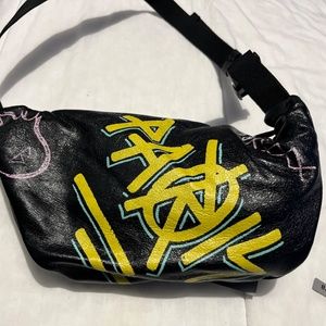 Balenciaga Graffiti Explorer Belt Bag Leather Medium at 1stDibs